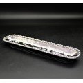 WH304A-SILVER PORCELAIN BEADED CRACKER TRAY (MINIMUM 2)