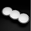 YM-318B-WHITE PORCELAIN BEADED 3 DIP TRAY (MINIMUM 2)