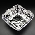 SC02A-SILVER PORCELAIN BEADED SQUARE BOWL (MINIMUM 2)