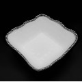 SC02B-WHITE PORCELAIN BEADED SQUARE BOWL (MINIMUM 2)