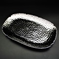 SC319A-SILVER PORCELAIN HAMMERED LARGE OVAL TRAY (MINIMUM 2)