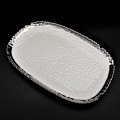 SC320B-WHITE PORCELAIN HAMMERED MEDIUM OVAL TRAY (MINIMUM 2)