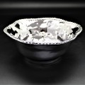 WH101-SILVER PORCELAIN BEADED ROUND BOWL (MINIMUM 2)