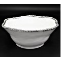 WH102-WHITE PORCELAIN BEADED ROUND BOWL (MINIMUM 2)