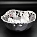 WH101-SILVER PORCELAIN BEADED ROUND BOWL (MINIMUM 2)