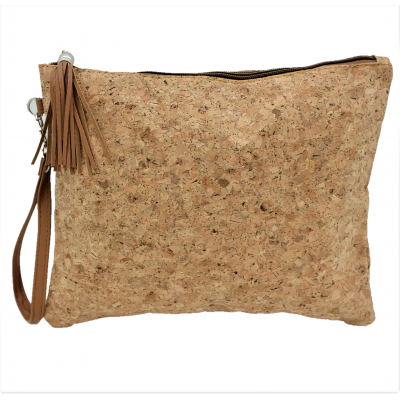 9176G - CORK AND GLITTER POUCH COSMETIC BAG