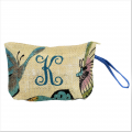 61849S-BL SMALL BUTTER FLY POUCH BAG W/BLUE  HANDLE
