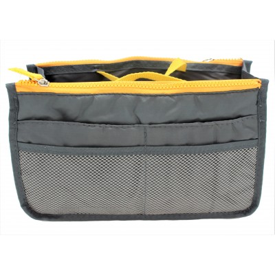 9194 -GREY/YELLOW PURSE INSERT ORGANIZER 