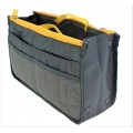 9194 -GREY/YELLOW PURSE INSERT ORGANIZER 