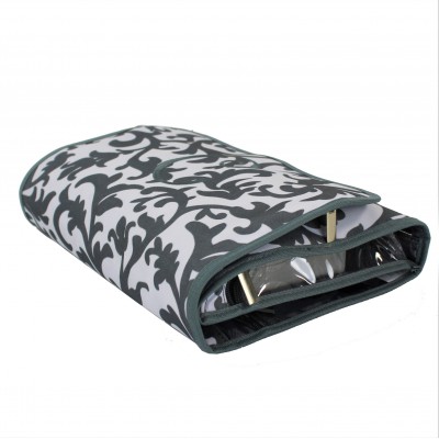 12006-GREY LEAF FOLDABLE TOILETRY KIT