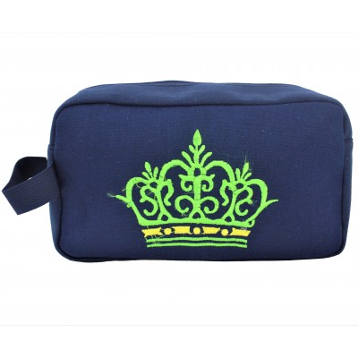 9237- NAVY CROWN COSMETIC BAG