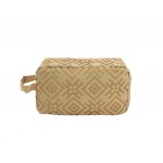 9228- BEIGE & GOLD COSMETIC BAG