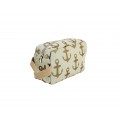 9235- ANCHOR BEIGE & GOLD COSMETIC BAG
