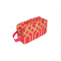 9226- RED & GOLD DESIGN COSMETIC BAG