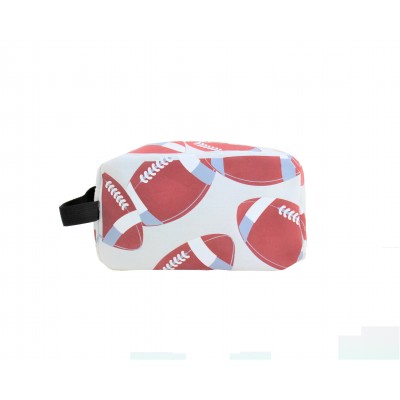 9240- WHITE FOOTBALL COSMETIC BAG