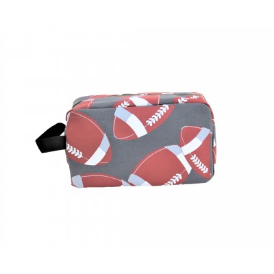 9240- GRAY FOOTBALL COSMETIC BAG
