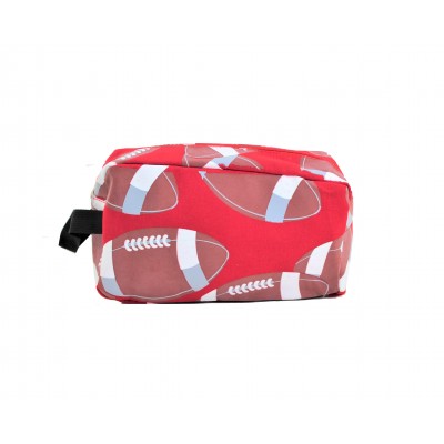 9240- RED FOOTBALL COSMETIC BAG