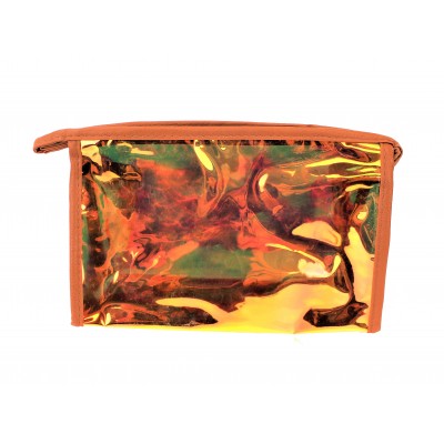 9171 -ORANGE HOLOGRAPHIC COSMETIC BAG