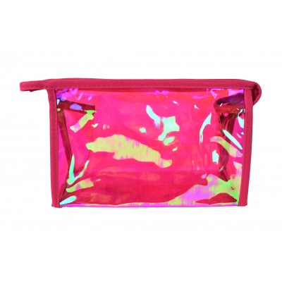 9171 -HOT PINK HOLOGRAPHIC COSMETIC BAG