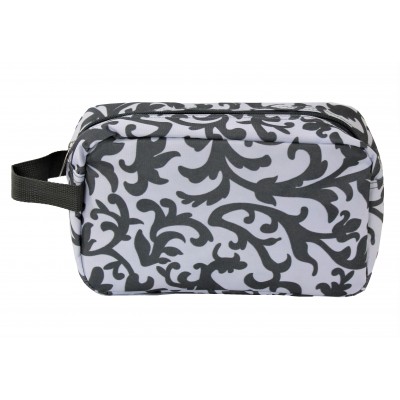 12004- WHITE AND GREY COSMETIC POUCH