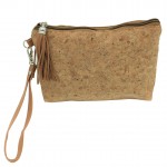 9175G - CORK AND GLITTER POUCH COSMETIC SMALL BAG