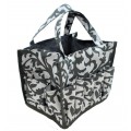 12012-GREY LEAF COSMETIC ORGANIZER/SHOWER/DIAPER CADDY 