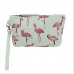 9182 - FLAMINGOS COIN POUCH OR COSMETIC/MAKEUP BAG