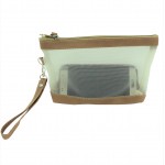 9172 - CAMEL NET SEE THROUGH COIN POUCH OR COSMETIC/MAKEUP BAG