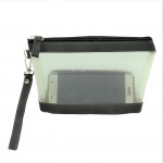 9172 - GRAY NET SEE THROUGH COIN POUCH OR COSMETIC/MAKEUP BAG