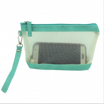 9172 - MINT NET SEE THROUGH COIN POUCH OR COSMETIC/MAKEUP BAG