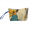 61849S-BL SMALL BUTTER FLY POUCH BAG W/BLUE  HANDLE