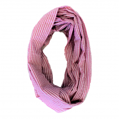 6054 - HOT PINK SEERSUCKER INFINITY SCARF