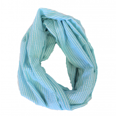 6054 - AQUA SEERSUCKER INFINITY SCARF