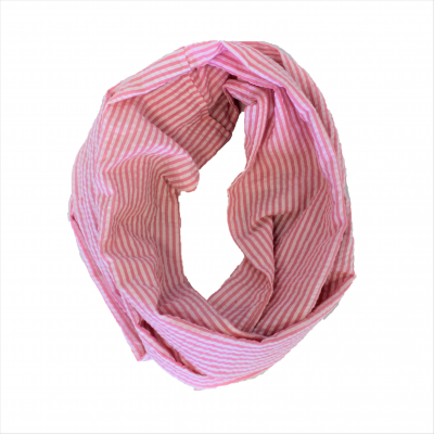 6054 - PINK SEERSUCKER INFINITY SCARF