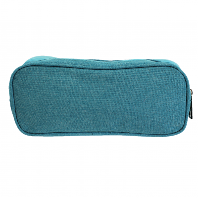 10008 - AQUA SMALL DOUBLE ZIPPER COSMETIC BAG