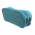 10008 - AQUA SMALL DOUBLE ZIPPER COSMETIC BAG