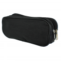 10008 - BLACK SMALL DOUBLE ZIPPER COSMETIC BAG