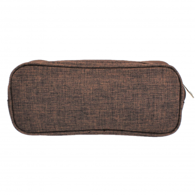 10008 - BROWN SMALL DOUBLE ZIPPER COSMETIC BAG