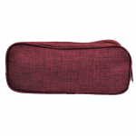 10008 - BURGUNDY SMALL DOUBLE ZIPPER COSMETIC BAG