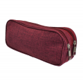 10008 - BURGUNDY SMALL DOUBLE ZIPPER COSMETIC BAG