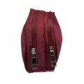 10008 - BURGUNDY SMALL DOUBLE ZIPPER COSMETIC BAG