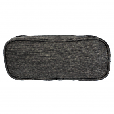 10008 - GREY SMALL DOUBLE ZIPPER COSMETIC BAG