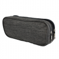10008 - GREY SMALL DOUBLE ZIPPER COSMETIC BAG