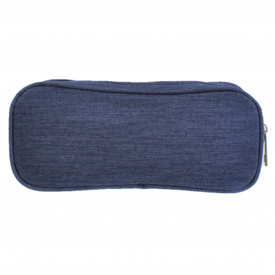 10008 - NAVY SMALL DOUBLE ZIPPER COSMETIC BAG