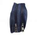 10008 - NAVY SMALL DOUBLE ZIPPER COSMETIC BAG