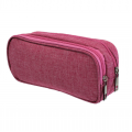 10008 - HOT PINK SMALL DOUBLE ZIPPER COSMETIC BAG