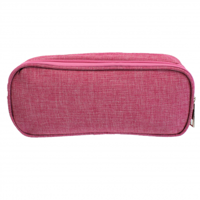 10008 - HOT PINK SMALL DOUBLE ZIPPER COSMETIC BAG