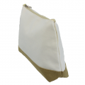 10009- BEIGE AND WHITE COSMETIC POUCH