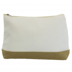 10009- BEIGE AND WHITE COSMETIC POUCH