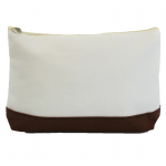 10009- BROWN AND WHITE COSMETIC POUCH